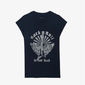 Zadig & Voltaire Black Tee with Silver Graphic